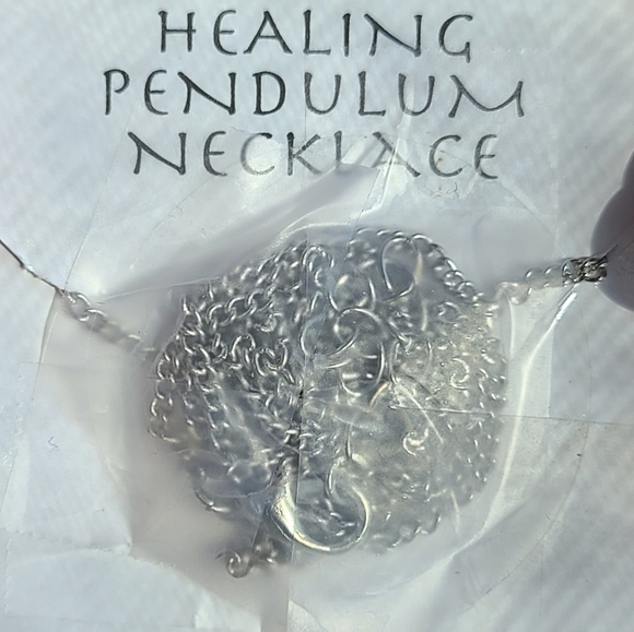 ROSE QUARTZ Crystal Pendant Pendulum Chakra Love Stone 30" Chain Silver Necklace - Picture 8 of 8